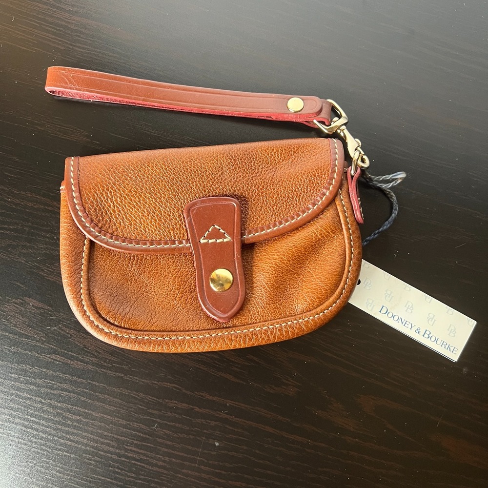 Dooney & Bourke Pebble Grain Leather Flap Wristlet Small Clutch Purse NWT